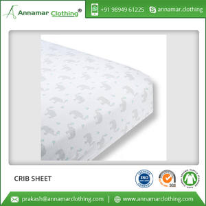 100% Organic <b>Single</b> Jersey Plain and Printed Standard Cotton Baby Crib Sheet Set High Quality Custom Fitted Crib Sheet - Product Image 2