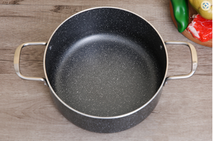 Fabricante de utensilios de cocina Ollas de aluminio antiadherentes de alta calidad Bottoms de 2 capas Tamaño 16cm Color mármol negro - Product Image 4