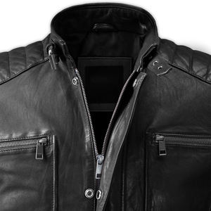 Chaqueta de cuero con logotipo personalizado de calidad superior para hombre Diseñe sus propias chaquetas de cuero Chaqueta de invierno de cuero de manga larga al mejor precio - Product Image 4