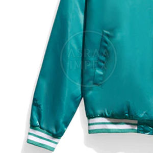 Meilleure qualité du fabricant pakistanais conception personnalisée vestes en satin pour hommes Style Letterman tissu matériel pas cher prix brut direct - Product Image 5