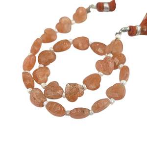 Fournisseurs indiens de brin de perles en forme de coeur de pierre de soleil - Product Image 4