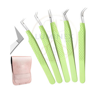 Kit de pince à épiler à pointe de fibre de haute précision pour extensions et isolation Kit de pince à épiler à pointe de fibre antidérapante - Product Image 1