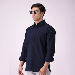 Venta al por mayor de camisas de colores cálidos chicos guapos 100% algodón manga corta a rayas camisa abotonada hombres de talla grande camisas de hombre 100% algodón - Product Image 4
