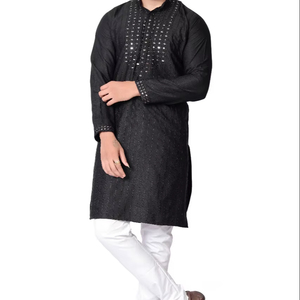 Rich Silk Kurta para hombres Diseñador Ropa étnica Conjunto de Kurta tradicional con bordado Perfecto para ocasiones especiales Elegante festivo - Product Image 1