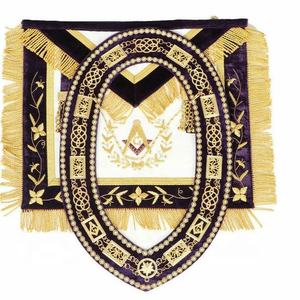 Mandil Masónico de Cuero Hecho a Mano con Diseño Personalizado de Gran Logia, Bordado, Color y Forma Personalizables, Novedad Festiva - Product Image 1