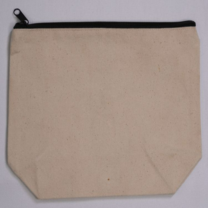 Bolsa de cosméticos de lona de algodón natural duradero logotipo personalizado impreso cremallera dorada reciclada bolsa de regalo de almacenamiento de maquillaje cremallera transpirable - Product Image 6