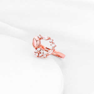 ชุดพวงมาลาสีโรสโกลด์สร้อยคอจี้แฟชั่นสามชิ้น - Product Image 5