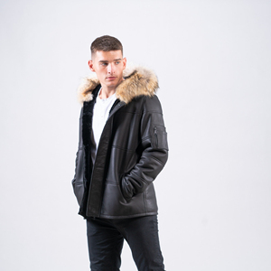 Premium Men's Genuine Leather Winter Jacket Waterproof Windproof High Street Style Cotton Lining Comfort Durability Everyday - Product Image 1