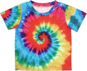 T-shirt à manches courtes pour hommes personnalisé 100% coton Tie Dye Design Kids Girls Boys - Product Image 1