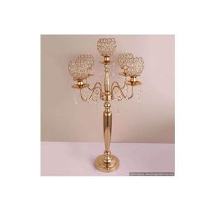 Candélabre en cristal d'aluminium enduit de poudre d'or élégant enduit de poudre pour des occasions de Pâques - Product Image 6