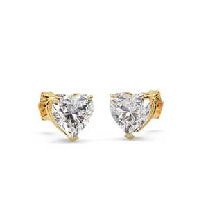 Boucles d'oreilles en diamant taille cœur de 1,50 ct, or jaune 14 carats (H SI1-SI2) - Product Image 1