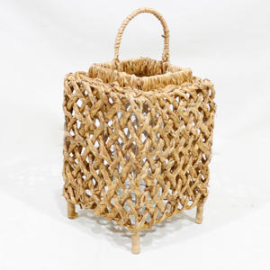 Abat-jour en jacinthe d'eau fait à la main, écologique, porte-bougie rustique écologique pour la décoration de la maison et du salon - Product Image 1