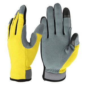 Venta al por mayor de guantes mecánicos antichoque personalizados cuero sintético algodón trabajo de construcción guantes de seguridad antideslizante herramientas manuales de impacto - Product Image 4