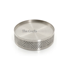 Plato para Servir Aperitivos de Metal Plateado, Color Plata, Calidad Superior, Forma Redonda, para Uso en la Cocina - Product Image 5