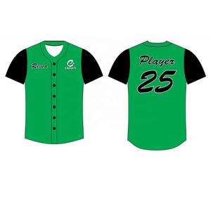 Uniformes de béisbol en blanco liso Hip Hop Hipster béisbol Jersey botón abajo camisas uniformes deportivos hombres - Product Image 1