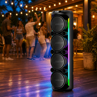 Enceinte Karaoké Sans Fil pour Fêtes avec Affichage LED RGB, Micro Intégré, en Plastique, Puissance 40W, Assistant Vocal IA pour l'Extérieur