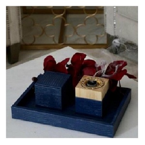 ถาดเสิร์ฟลายดอกไม้สไตล์อาหรับแบบใหม่ ประดับมุกขาว งานฝีมือคุณภาพสูงจากอินเดีย สำหรับเทศกาลอีด ทำจากไม้ EPCH - Product Image 6