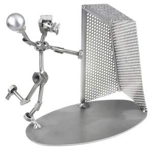 Escultura de metal hecha a mano con acabado antiguo adecuado para interiores de granja y decoraciones tradicionales para el hogar - Product Image 4