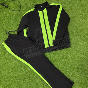 Chándal deportivo de diseño de fábrica, diseño personalizado, pantalones de chándal con cremallera de algodón 100% y conjuntos de chaqueta, chándal para correr - Product Image 3