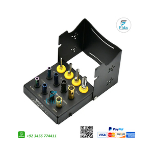 Kit <span class=keywords><strong>di</strong></span> strumenti dentali manuali per FIDA trapani per impianti da 12 pezzi con nuovo collettore osseo e tappi - Product Image 5