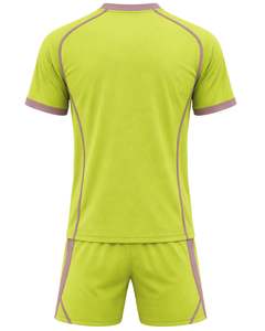 Fabricación de Conjuntos de Camiseta y Pantalones Cortos de Fútbol Verdes Personalizados, Uniforme Deportivo Transpirable de Poliéster para Entrenamiento de Fútbol, Ropa de Equipo - Product Image 2