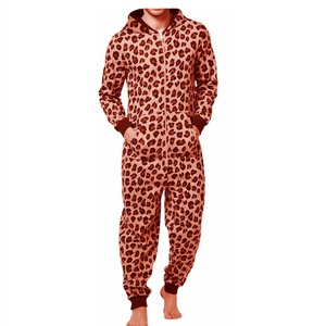 New Design Plus Size Men's Fleece Embroidered <b>Pajama</b> <b>Onesie</b> Rompers Casual Sleepwear Custom Adult <b>Onesie</b> - Product Image 6