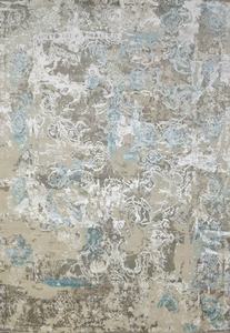 Tapis en soie de bambou au design tibétain moderne contemporain noué à la main avec une hauteur de pile en peluche ton doux - Product Image 5