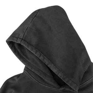 OEM Vintage de peso pesado de algodón lavado con ácido pulóver bordado personalizado Vintage lavado con capucha Puff estampado de gran tamaño con capucha para los hombres - Product Image 3