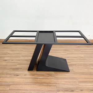 โต๊ะอาหารทรงสี่เหลี่ยม BA68118 ขนาด 140/160x80 ซม. ท็อปหินและขาเหล็ก โต๊ะรับประทานอาหารหินอ่อนประกอบสำเร็จ - Product Image 6