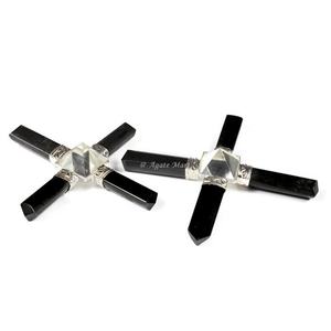 หินอาเกตคริสตัลสีดำธรรมชาติกึ่งมีค่าเครื่องกำเนิดพลังงานสำหรับเครื่องมือรักษาเรกิ - Product Image 1