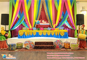 Fondo de escenario para eventos, hermoso escenario de boda, cortinas coloridas, Punjabi, preboda, impresionante - Product Image 4