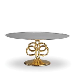 Best Selling Luxury Modern Gold & Silver Metal Round Cake Stand With <b>Casted</b> Base For Party Cafe Home Decor & Gifting Use In Gulf - Product Image 1