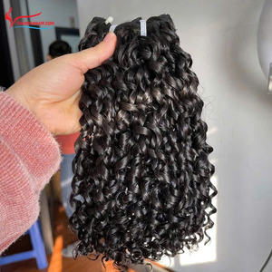 Extensions de cheveux vierges vietnamiens Remy en gros, trame de cheveux humains, double trame, boucles pixie - Product Image 2