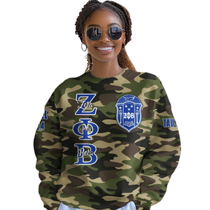 Sweat-shirt à col rond bleu Zeta Phi Beta Sorority 1920 pour femmes, vêtements grecs brodés - Product Image 4