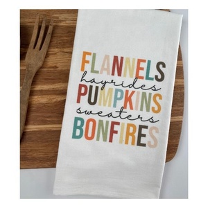 Fournisseur indien Hibiscus mignon couleur rouge fleur imprimé 100% Nature coton meilleure qualité GOTS certifié séchage rapide farine sac serviette - Product Image 3