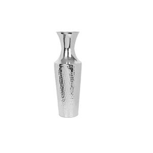 Florero de suelo de metal martillado moderno Florero de mesa moderno de metal Jarrón de metal hecho a mano con acabado plateado también disponible en otro acabado - Product Image 2