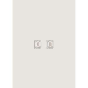 June <b>Stud</b> <b>Earrings</b> with <b>Emerald</b> Cut Diamond Elegant Diamond Jewelry - Product Image 6