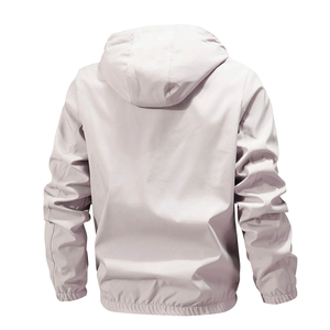 Logo personnalisé OEM Design Vintage Veste d'hiver à manches longues de couleur unie pourpre bleu pour hommes avec braguette à fermeture éclair et capuche de BD - Product Image 6