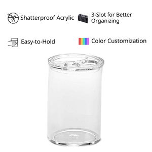 [Holar] Taiwan fait cercle incassable clair 3 fentes porte-brosse à dents en plastique dentifrice pour douche salle de bain - Product Image 3