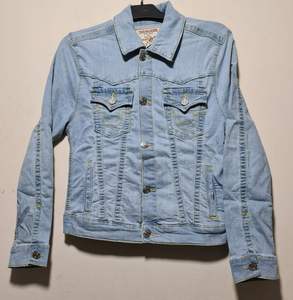 Veste en jean classique pour femme, manteau en jean, en coton, à manches longues, personnalisé, de marque - Product Image 3