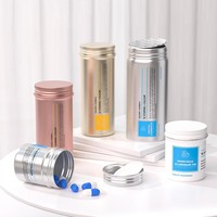 Vente en gros de flacons à pilules en aluminium de qualité alimentaire de 80 g pour huile de poisson et comprimés, conteneur pour compléments alimentaires, pot à pilules pour vitamines
