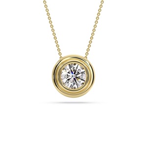Colgante de diamante solitario de corte redondo HPR3 de 0.30 ct, diamante cultivado en laboratorio en platino, para bodas y fiestas. - Product Image 2