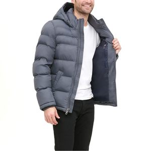 Men's Plus Size Formal Puffer Jacket Bubble Soft Canvas <b>Waterproof</b> <b>Winter</b> <b>Coat</b> Stand Collar Zipper Closure Windproof Jackets - Product Image 2