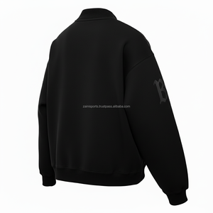 Premium 380 GSM sudadera de lana de algodón de peso pesado logotipo personalizado bordado de gran tamaño negro pulóver mujer sudadera transpirable - Product Image 5