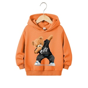 Mode français éponge goutte épaule surdimensionné enfant en bas âge sweats à capuche et sweats bébé tenue en automne portant des sweats à capuche pour enfants en gros - Product Image 4