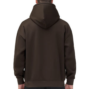 Sweat-shirt à capuche pour homme en gros OEM, couleur marron foncé, manches longues, haute qualité, tissu 100% coton, grammage lourd, sweat-shirt à capuche unisexe - Product Image 6