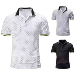 2024 High Street Style Men's for Polo Shirt OEM Logotipo personalizado Bordado Algodón transpirable Casual Patrón sólido Manga corta - Product Image 6