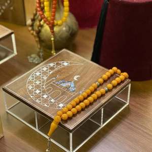 Stylish Pearl Lid Lacquer Finish <b>Wooden</b> <b>Box</b> for Eid Mubarak Gifts Luxury Clear Design for Arabic Sweets Treats & Favors - Product Image 3