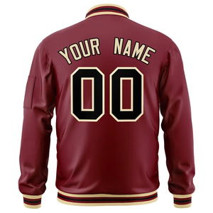Wholesale Plain Chenille Embroidery Customized <b>Men's</b> <b>Varsity</b> <b>Bomber</b> <b>Jacket</b> with Stand Collar and Front Logo - Product Image 4