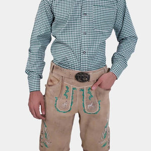 Bavarois Lederhosen traditionnel Oktoberfest Costume pour hommes authentique cuir Shorts vêtements en gros commandes personnalisées - Product Image 2